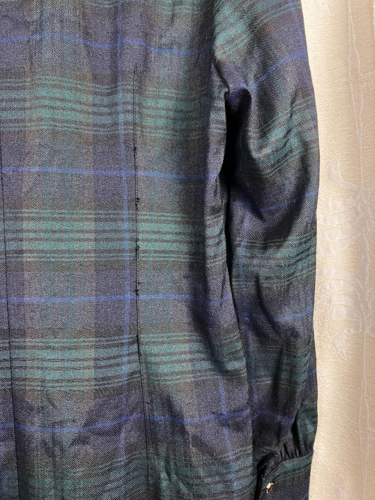 Nwt Simple Retro Maeve Blackwatch Plaid Print Sweetheart Neck Knot Front Dress L — image 6 of 8